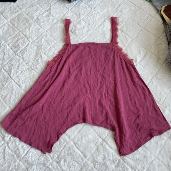 Free People Intimately | Dobby Dot Eyelash Strap Tank Top "Rose" | Size Large - Picture 4 of 7